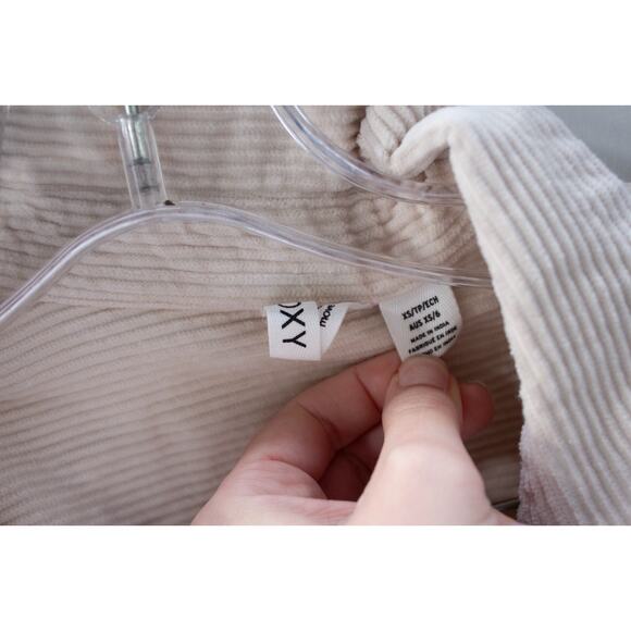 ROXY Corduroy Shacket Long Sleeve Khaki Tan Ribbed Button Sweater  Size XS - Picture 5 of 10